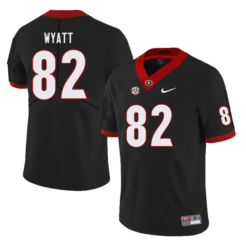 Men #82 Kolby Wyatt Georgia Bulldogs College Football Jerseys Sale-Black - Click Image to Close